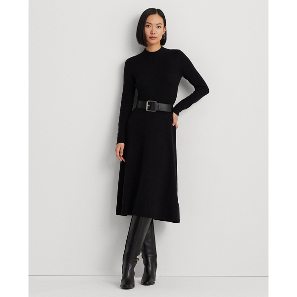 Black wool dress long sleeve hotsell