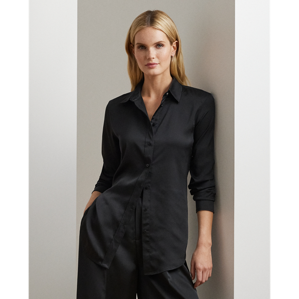 Classic Fit Satin Charmeuse Shirt