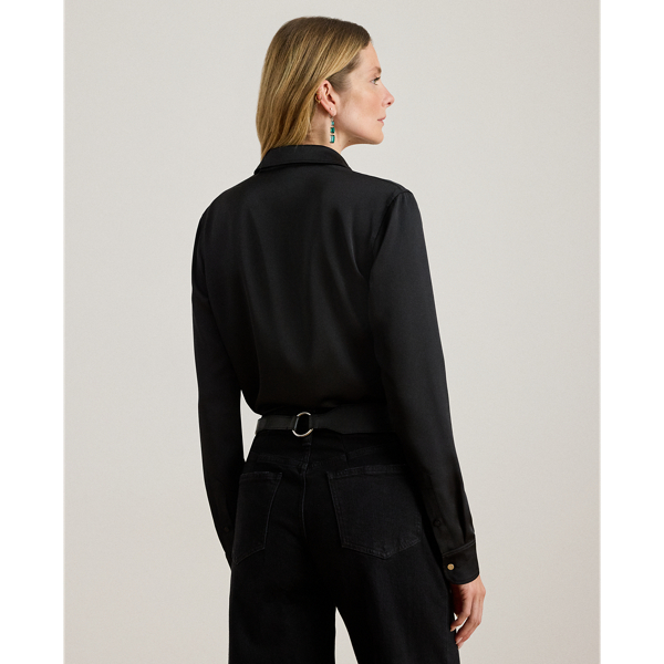 Classic Fit Satin Charmeuse Shirt
