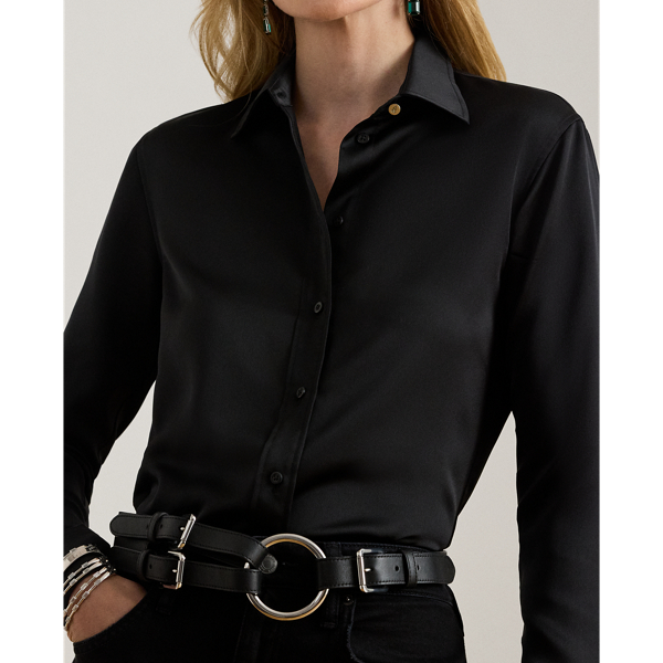 売れ筋商品|||ラルフローレン シャツ レディース トップス CLASSIC FIT SATIN CHARMEUSE SHIRT - Button-down blouse - mascarpone cream Lauren Ralph Lauren Women's Classic-Fit Satin Charmeuse