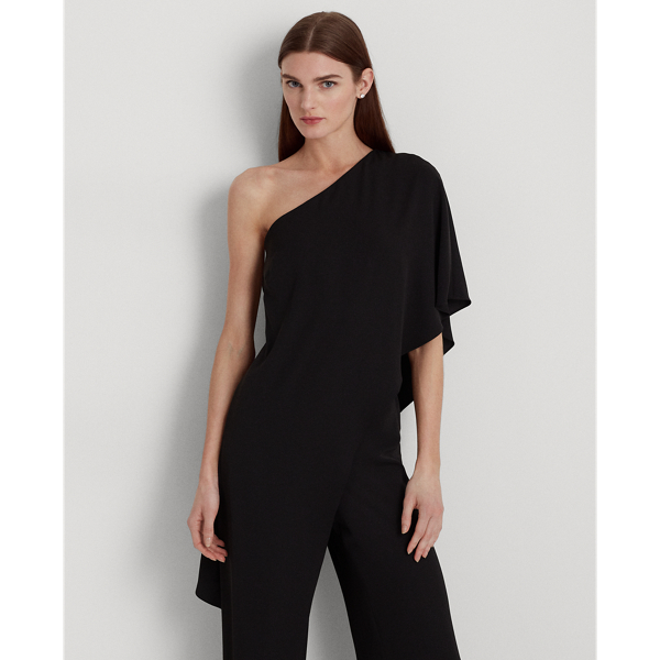Einschultriger Jumpsuit mit Cape