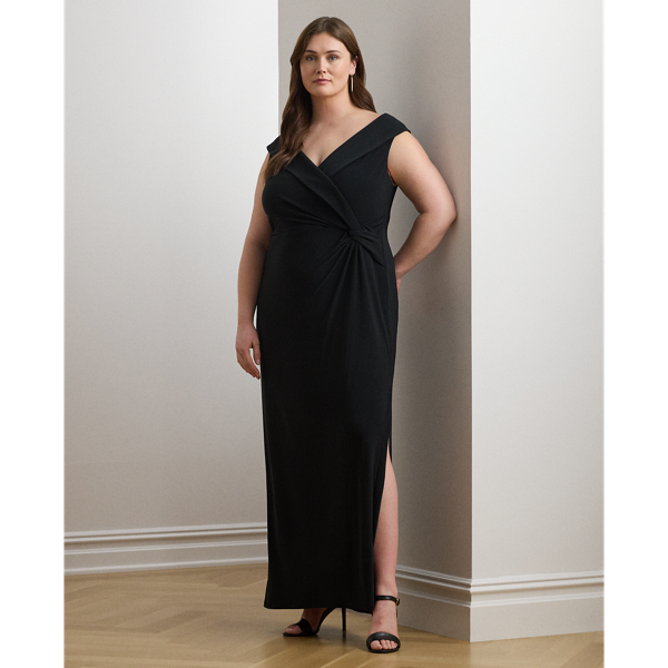 Jersey Off-the-Shoulder Gown