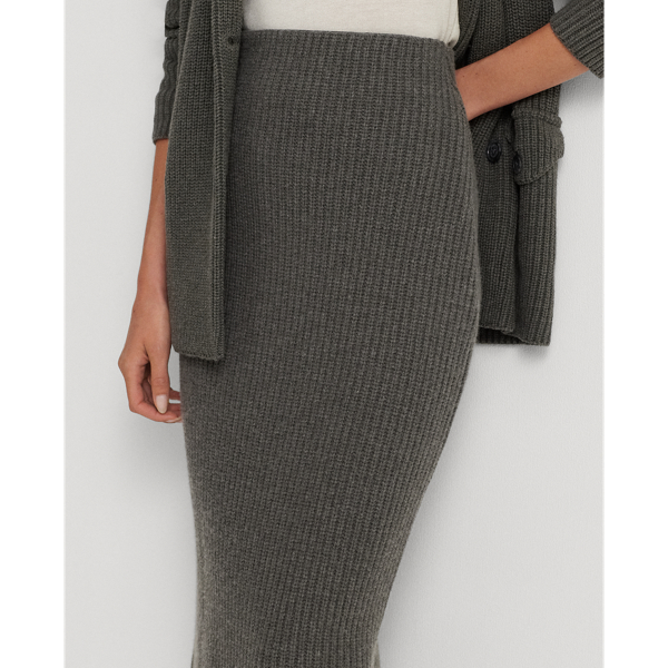 Modern Grey Heather Cotton Knit Pencil Skirt Lauren 6