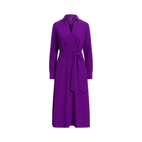 Georgette midi-jurk met overslag Lauren in 1