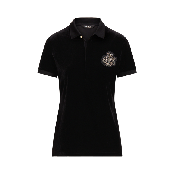 Samt-Poloshirt mit Bouillonstickerei Lauren in 1
