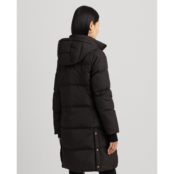 Black Crest-Patch Hooded Down Coat Lauren 5