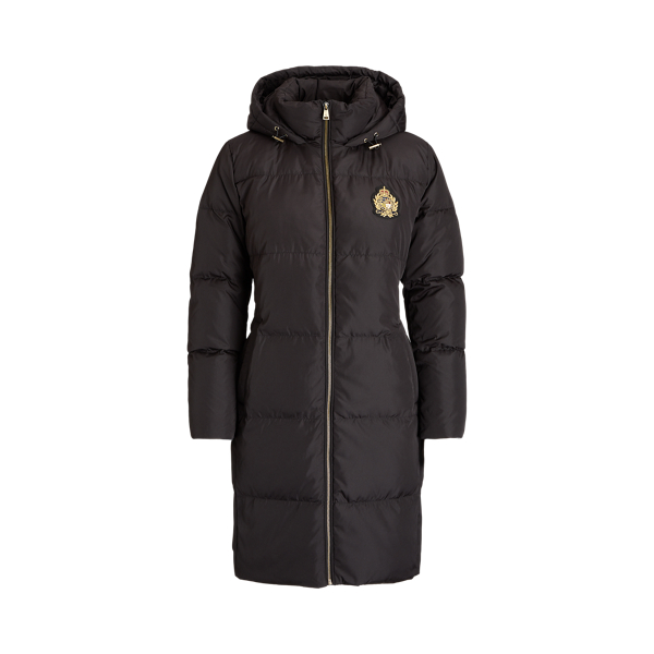 Crest Patch Hooded Down Coat for Women Ralph Lauren UK