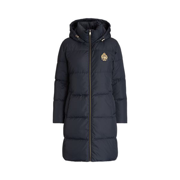 Crest-Patch Hooded Down Coat Lauren 1