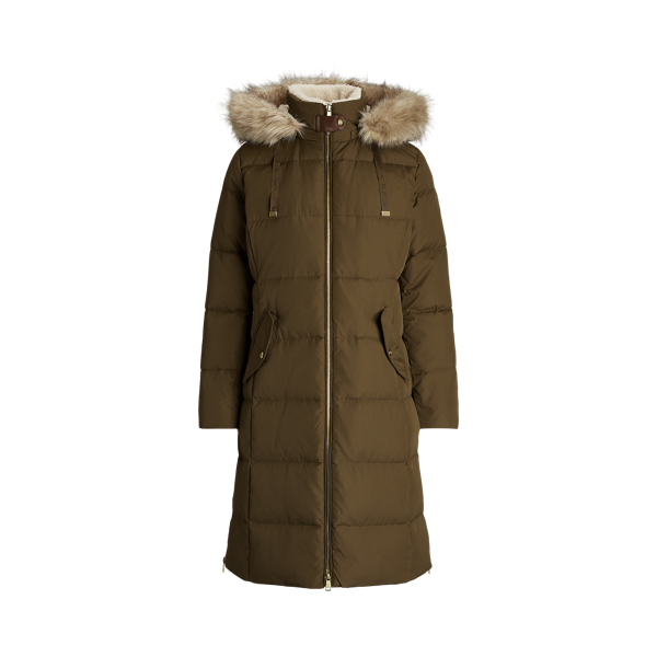 Faux-Fur-Trim Hooded Down Coat Lauren 1