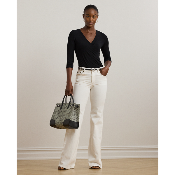 Haut en jersey à col en V croisé