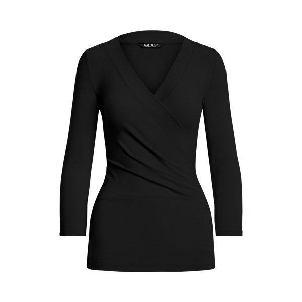 Haut en jersey à col en V croisé