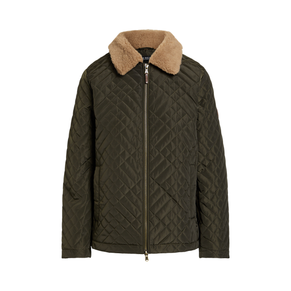 Faux Fur-Trim Quilted Jacket Lauren 1