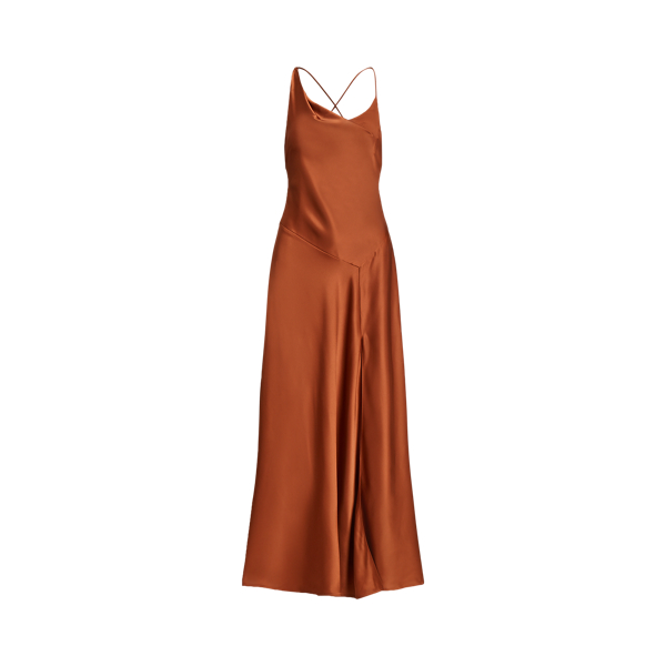 Asymmetrical Satin Cowlneck Gown Polo Ralph Lauren 1