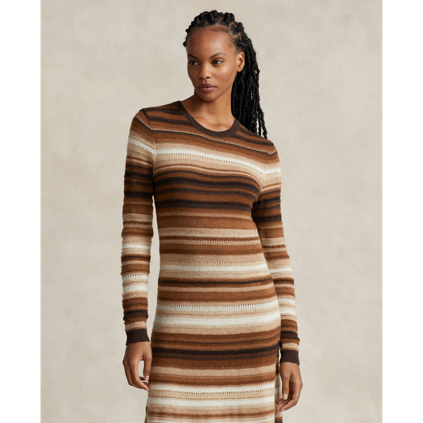 Gestreiftes Pulloverkleid mit Baumwolle Polo Ralph Lauren in Braun multi gestreift 4