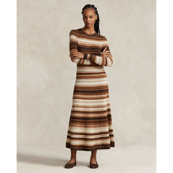 Striped Wool Blend Jumper Dress