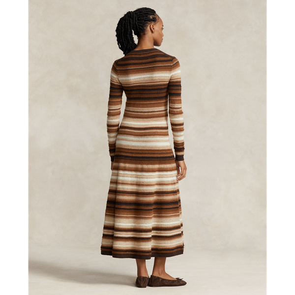 Gestreiftes Pulloverkleid mit Baumwolle Polo Ralph Lauren in Braun multi gestreift 5