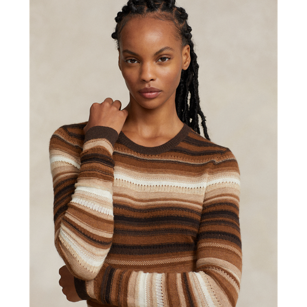 Gestreiftes Pulloverkleid mit Baumwolle Polo Ralph Lauren in Braun multi gestreift 6