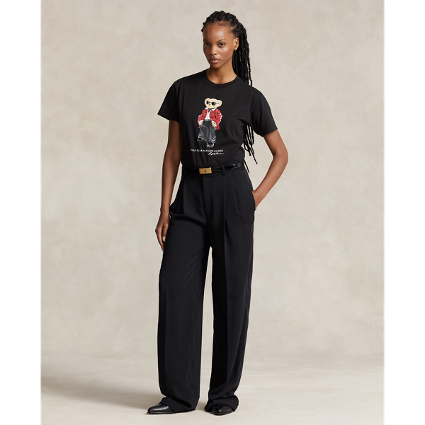 売れ筋商品|||ラルフローレン カットソー トップス レディース Women's Polo Bear Cotton Jersey Tee Polo Black Polo Bear Logo Cotton Jersey Tee