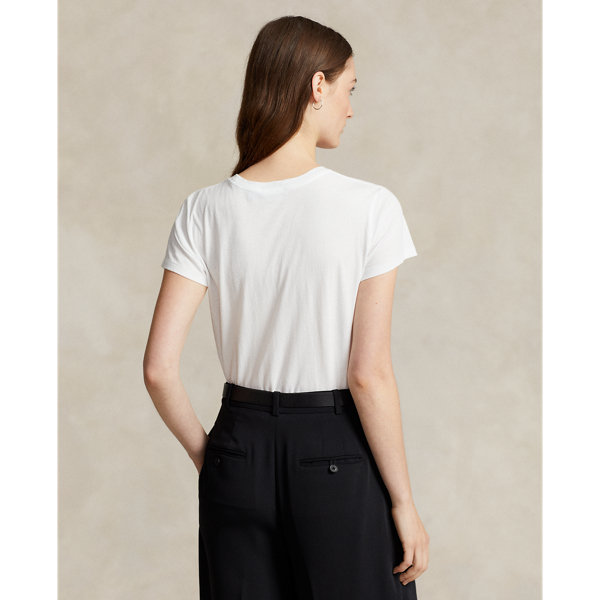 Shrunken-Fit Jersey-T-Shirt mit Grafik Polo Ralph Lauren in Wei&szlig; 5