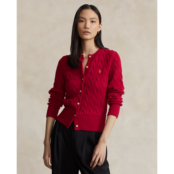 Cable Knit Cotton Cardigan for Women Ralph Lauren PT