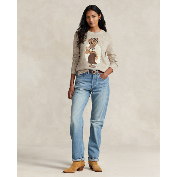 Baumwollpullover mit Polo Bear Polo Ralph Lauren in Champignon meliert 4