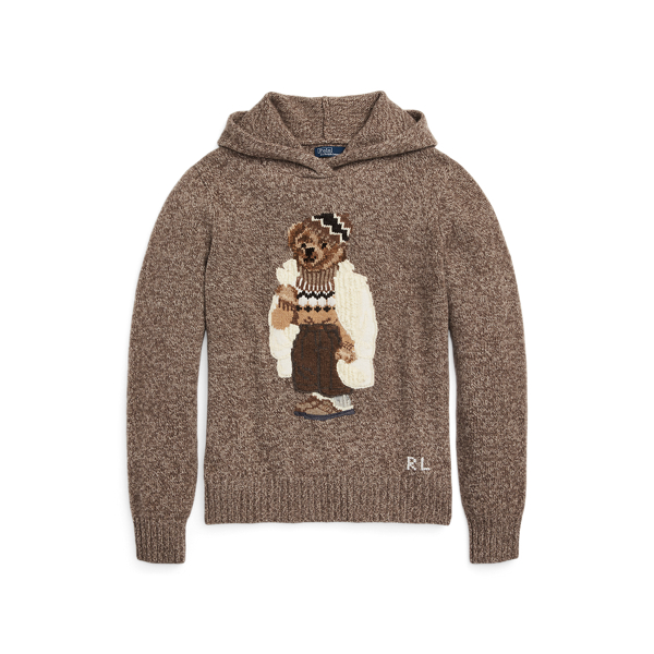 Polo Bear Wool Blend Knit Hoodie for Women Ralph Lauren UK