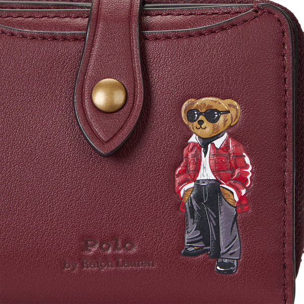Kompakte Brieftasche mit Polo Bear Polo Ralph Lauren in Bordeaux 5