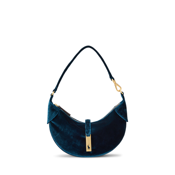 Mini-Schultertasche Polo ID aus Samt Polo Ralph Lauren in 1