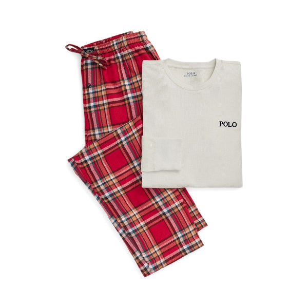Pyjama nid d'abeille flanelle &eacute;cossaise Polo Ralph Lauren en 1