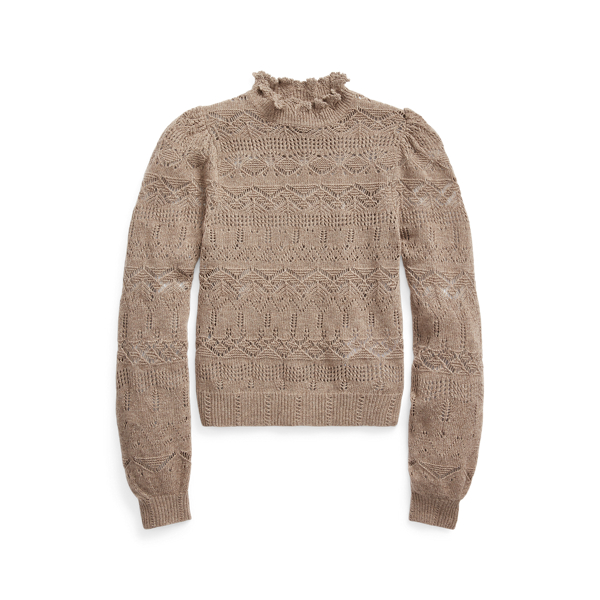 Pull &agrave; bordure volant&eacute;e en pointelle Polo Ralph Lauren en 1