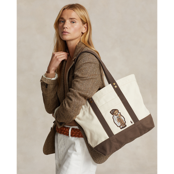 Canvas Medium Polo Bear Tote for Women | Ralph Lauren® PA