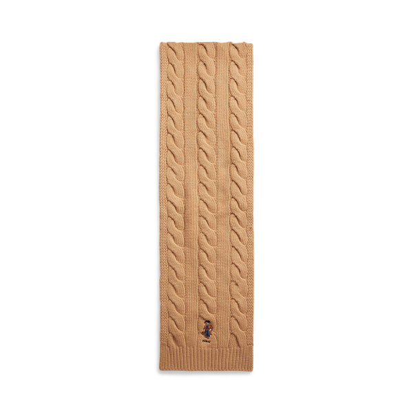 Polo Bear Cable-Knit Wool-Blend Scarf for Women | Ralph