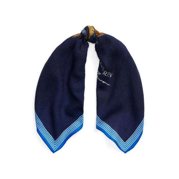 Navy Multi Polo Bear Wool Scarf Polo Ralph Lauren 2
