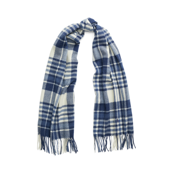 Plaid Fringe-Trim Wool Scarf Polo Ralph Lauren 1