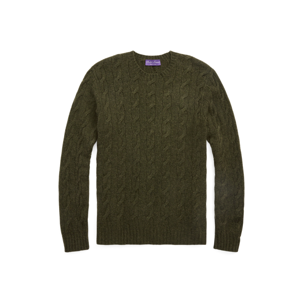 Kabelgebreide kasjmier trui Purple Label in 1