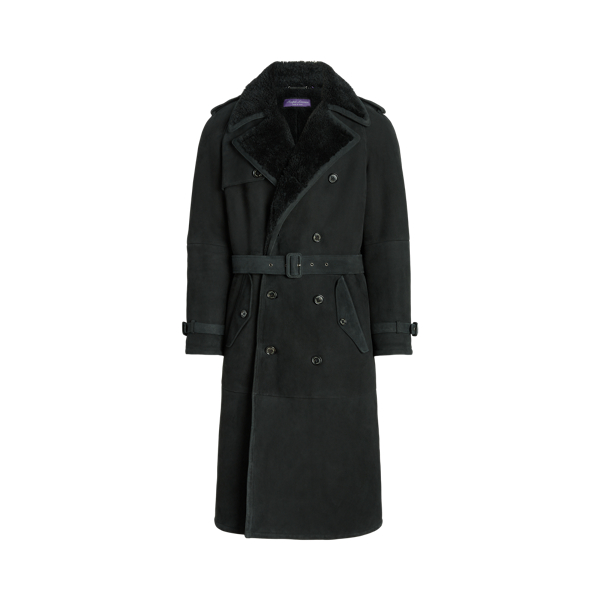 Polo Black Shearling Trench Coat Purple Label 2