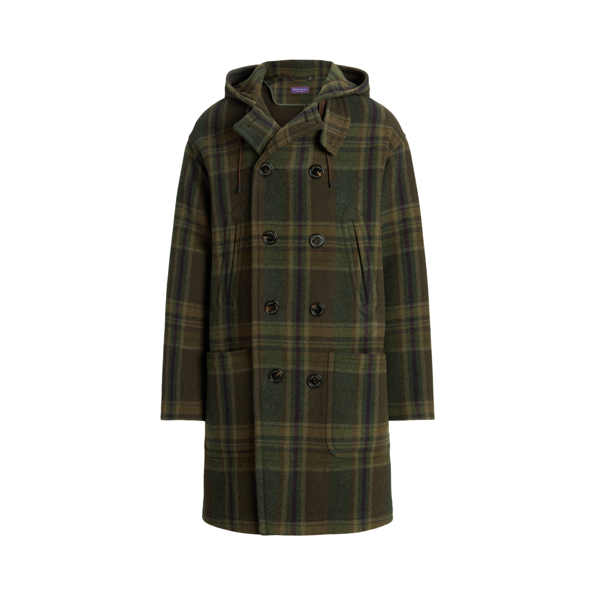 Plaid Wool Blend Peacoat