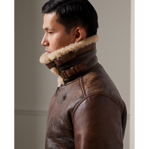 【Ralph Lauren】Leather-Trim Shearling Aviator Jacket♪ Men's Leather-Trim Shearling Flight Jacket | Ralph Lauren