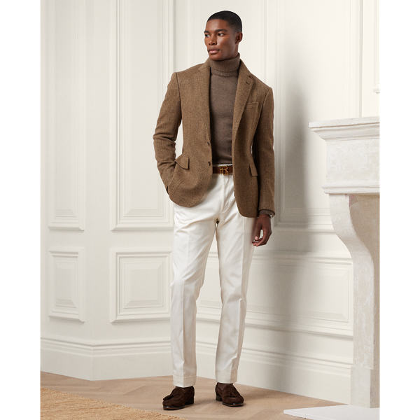 Brown / Tan Kent Hand-Tailored Herringbone Jacket Purple Label 4