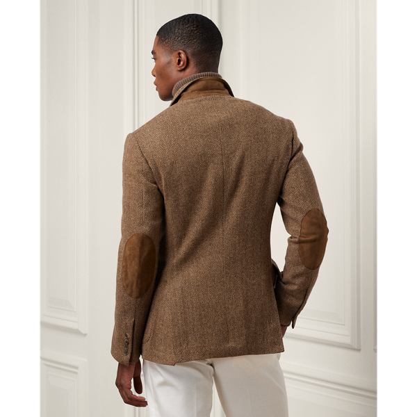 Brown / Tan Kent Hand-Tailored Herringbone Jacket Purple Label 5