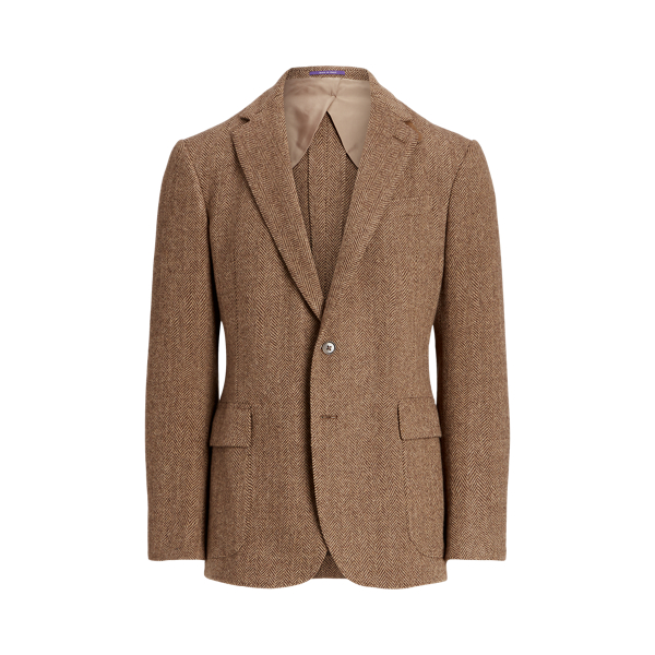 Brown / Tan Kent Hand-Tailored Herringbone Jacket Purple Label 2