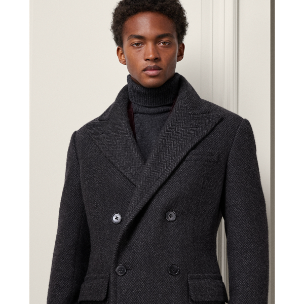 Handmade Herringbone Cashmere Topcoat