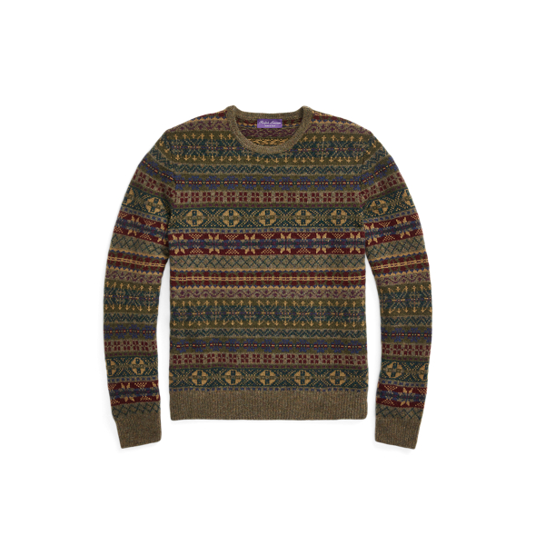 Pull Fair&nbsp;Isle en laine et cachemire Purple Label en 1