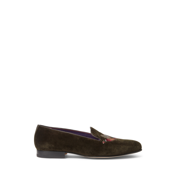 Ralph lauren mens velvet slippers best sale