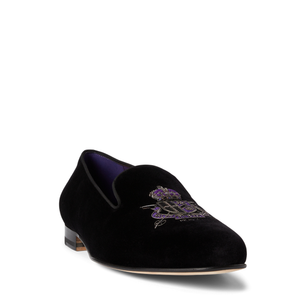 Black Alonzo Bullion Crest Velvet Slipper Purple Label 2