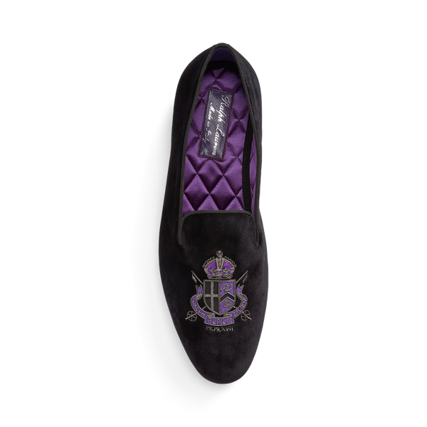 Black Alonzo Bullion Crest Velvet Slipper Purple Label 4