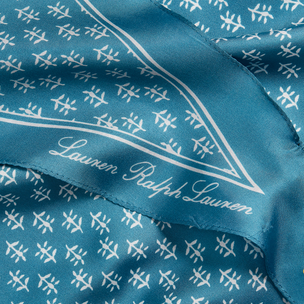 Provincial Blue Verona Floral Silk Twill Diamond Scarf Lauren 3