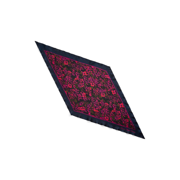 Navy Sophia Floral Silk Twill Diamond Scarf Lauren 2