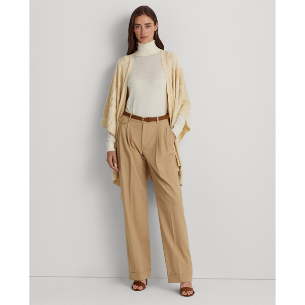 Cream/Tan Logo-Motif Cotton-Blend Ruana Lauren 4