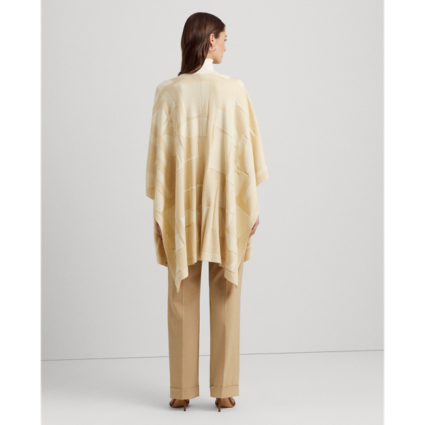 Cream/Tan Logo-Motif Cotton-Blend Ruana Lauren 5